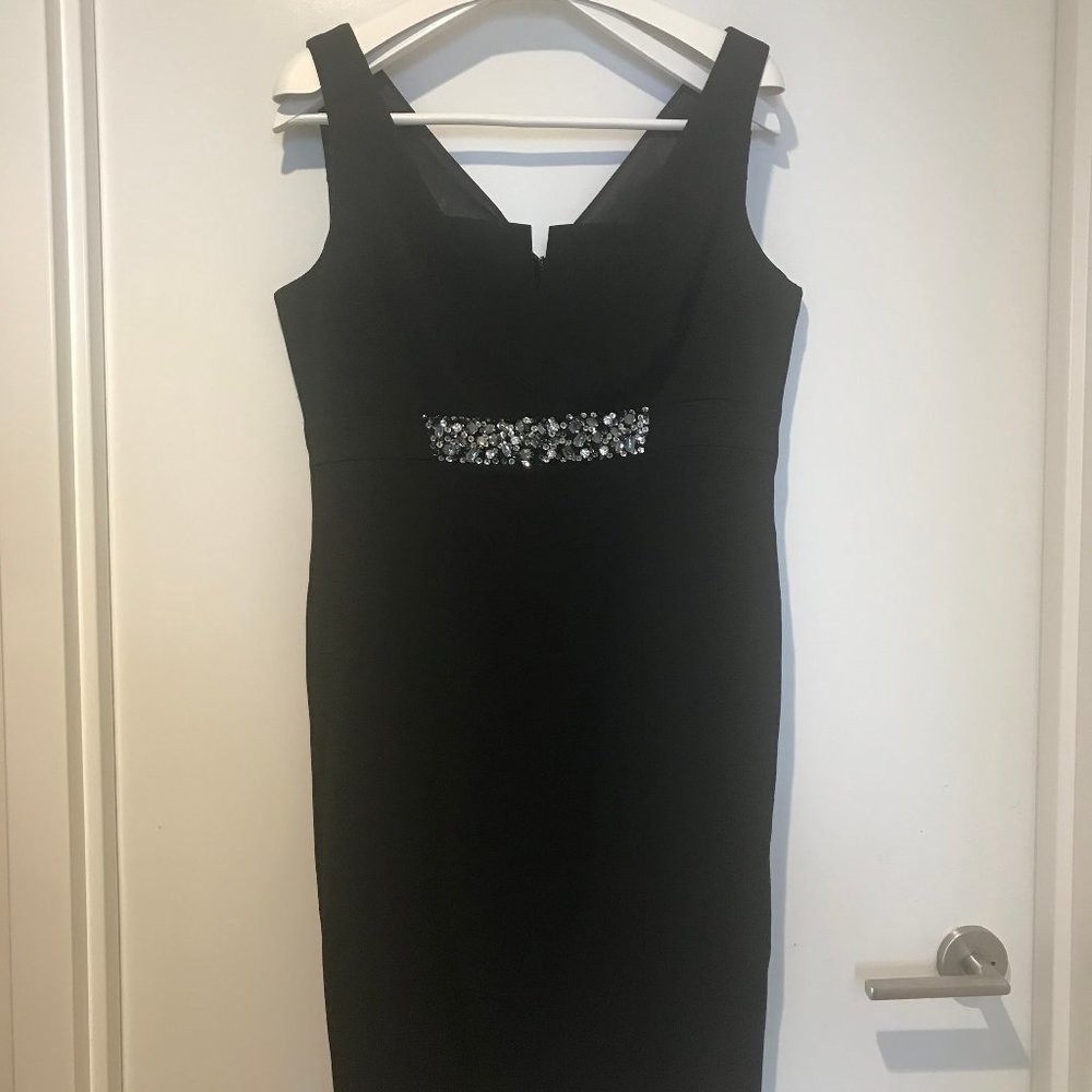 Laura Ashley beaded cocktail dress, black US 12